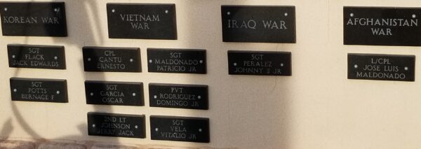 CITY OF FALFURRIAS FALLEN HEROES MEMORIAL PARK WALL SECTION B