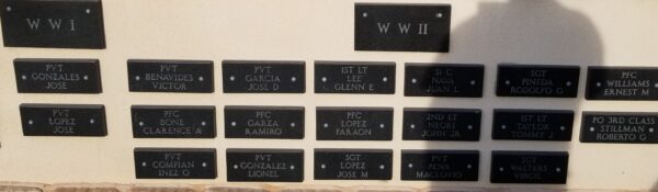 CITY OF FALFURRIAS FALLEN HEROES MEMORIAL PARK WALL SECTION A