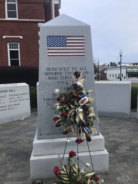 MONROE COUNTY SUPREME SACRIFICE WAR MEMORIAL CENTER STONE FRONT