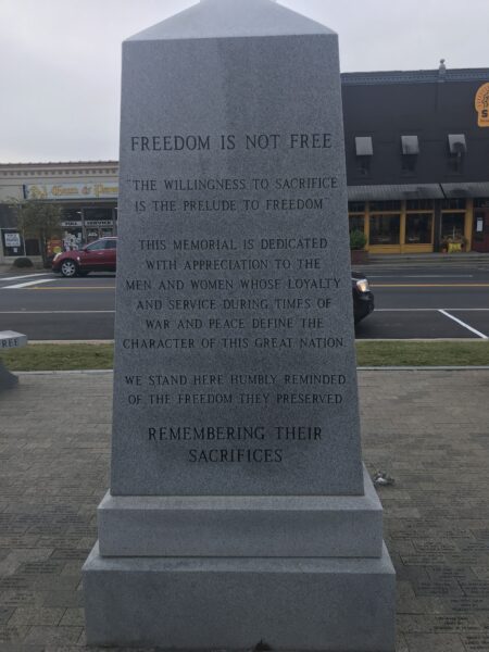 MONROE COUNTY SUPREME SACRIFICE WAR MEMORIAL CENTER STONE BACK
