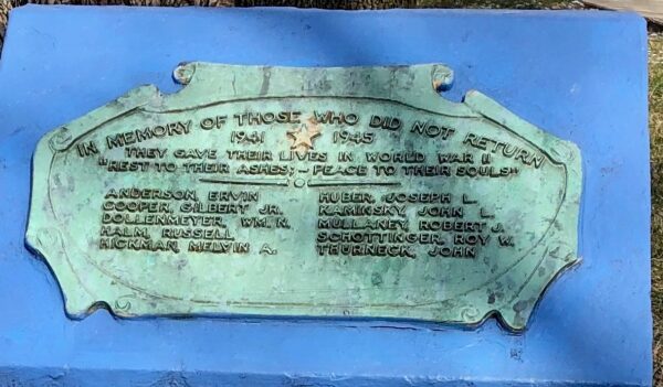 IN MEMORY OF THOSE WHO DID NOT RETURN MEMORIAL PLAQUE