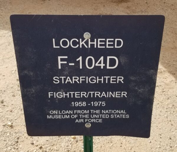 LOCKHEED F-104D MEMORIAL AIRCRAFT PLAQUE