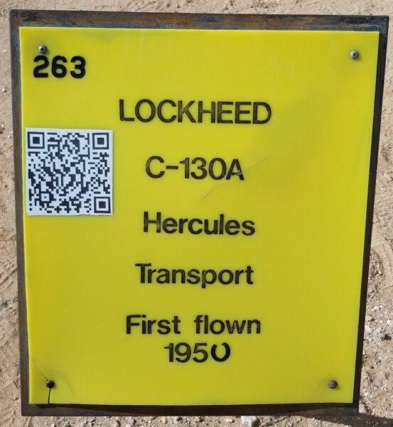 LOCKHEED C-130A HERCULES TRANSPORT MEMORIAL AIRCRAFT PLAQUE