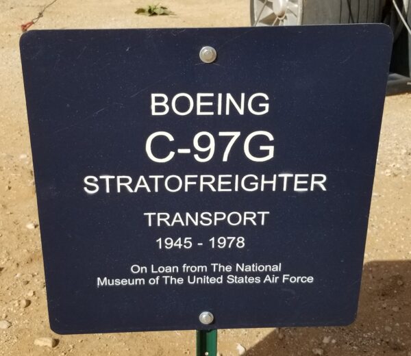 BOEING C-97G STRATOFREIGHTER TRANSPORT MEMORIAL AIRCRAFT PLAQUE