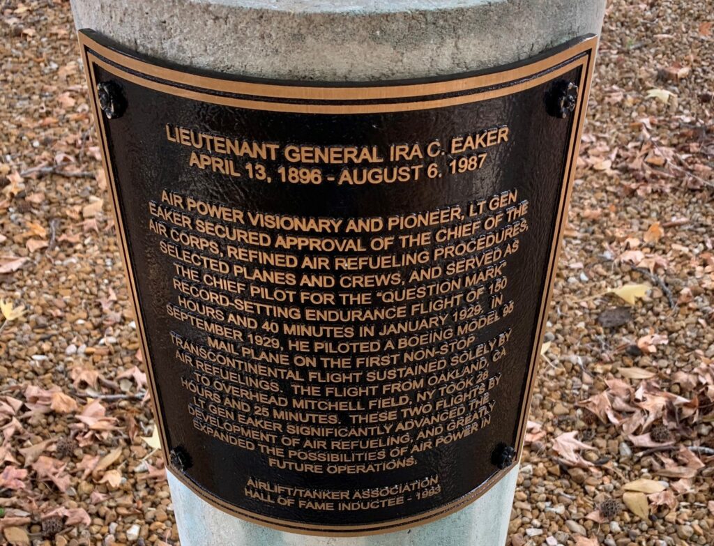 LIEUTENANT GENERAL IRA C. EAKER MEMORIAL PLAQUE