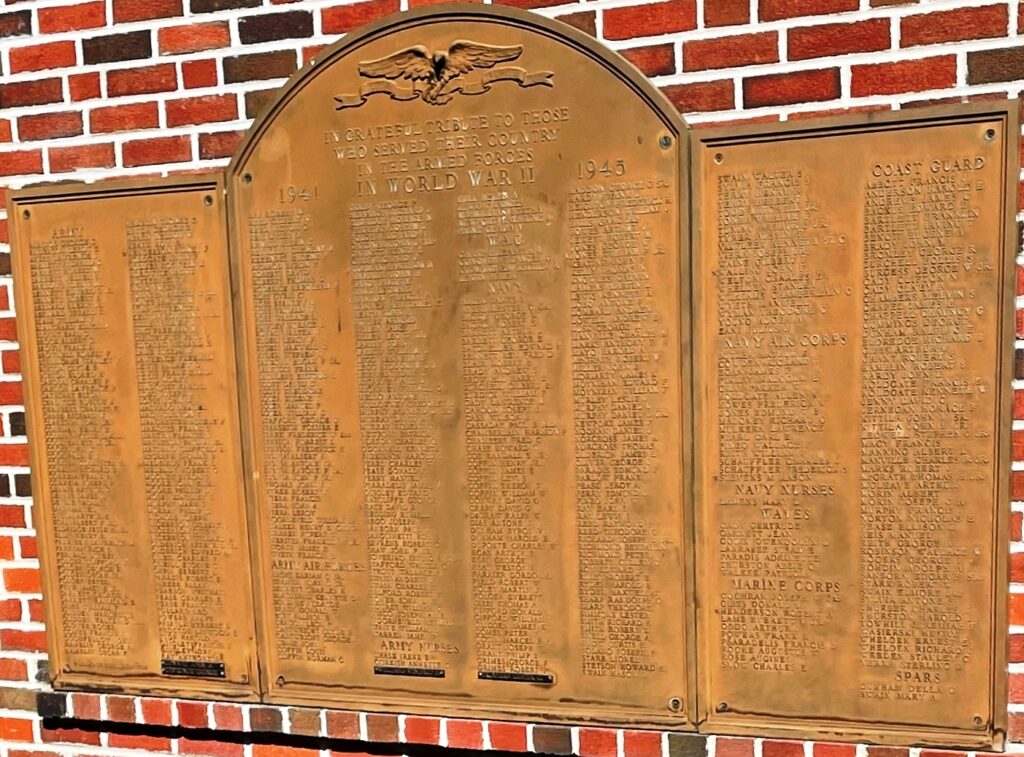 NANTUCKET WAR VETERANS MEMORIAL PLAQUE B