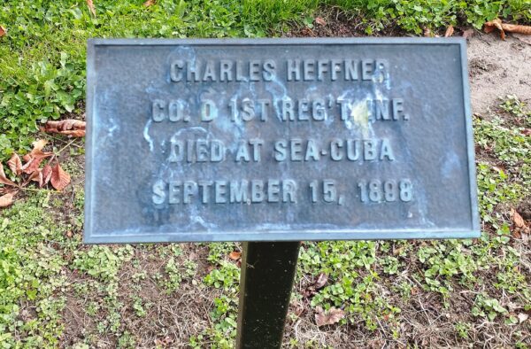 CHARLES HEFFNER WAR MEMORIAL TREE PLAQUE