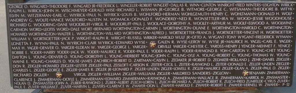WILLIAMS COUNTY WORLD WAR II NARRATIVE MEMORIAL STONE V