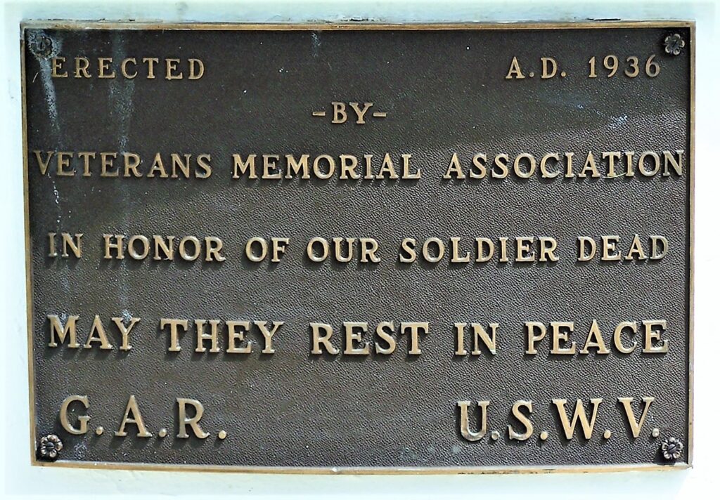 HAMILTON CIVIL WAR MEMORIAL PLAQUE A