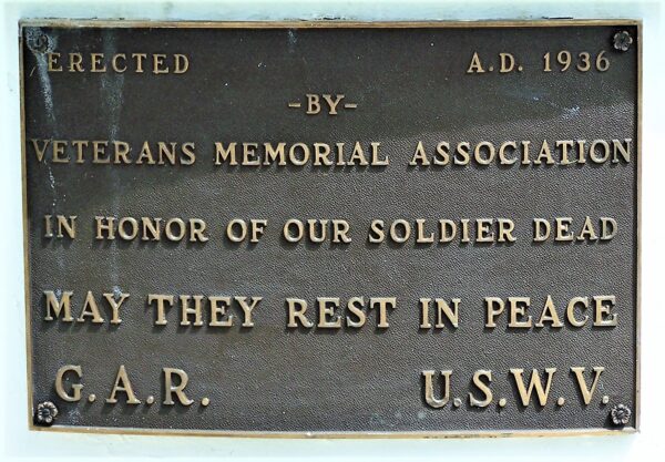 HAMILTON CIVIL WAR MEMORIAL PLAQUE A