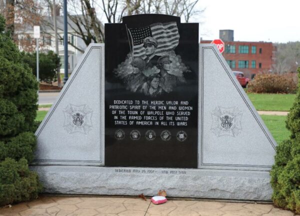 TOWN OF WALPOLE ALL WARS VETERANS MEMORIAL FRONT