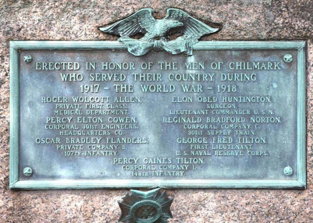 CHILMARK THE WORLD WAR MEMORIAL PLAQUE