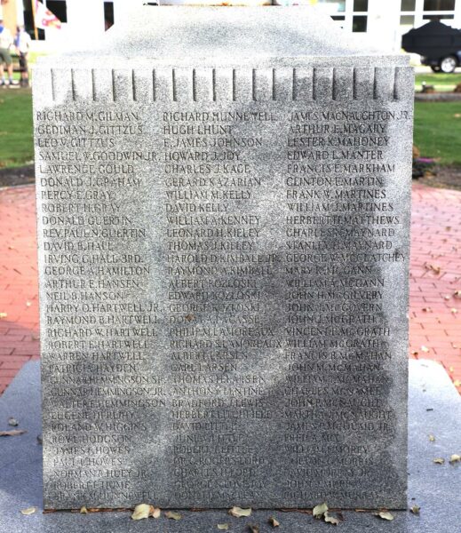 TOWN OF BEDFORD WORLD WAR II MEMORIAL SIDE C