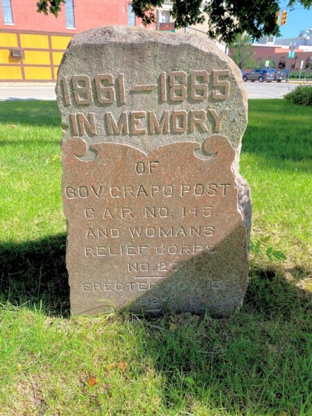 GOV. CRAPO POST G.A.R. NO. 145 CIVIL WAR MEMORIAL