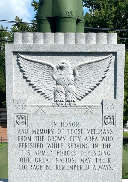 BROWN CITY AREA SUPREME SACRIFICE MEMORIAL CENTER STONE