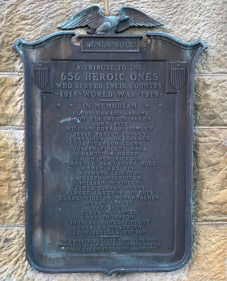 LIVINGSTON COUNTY WORLD WAR MEMORIAL PLAQUE