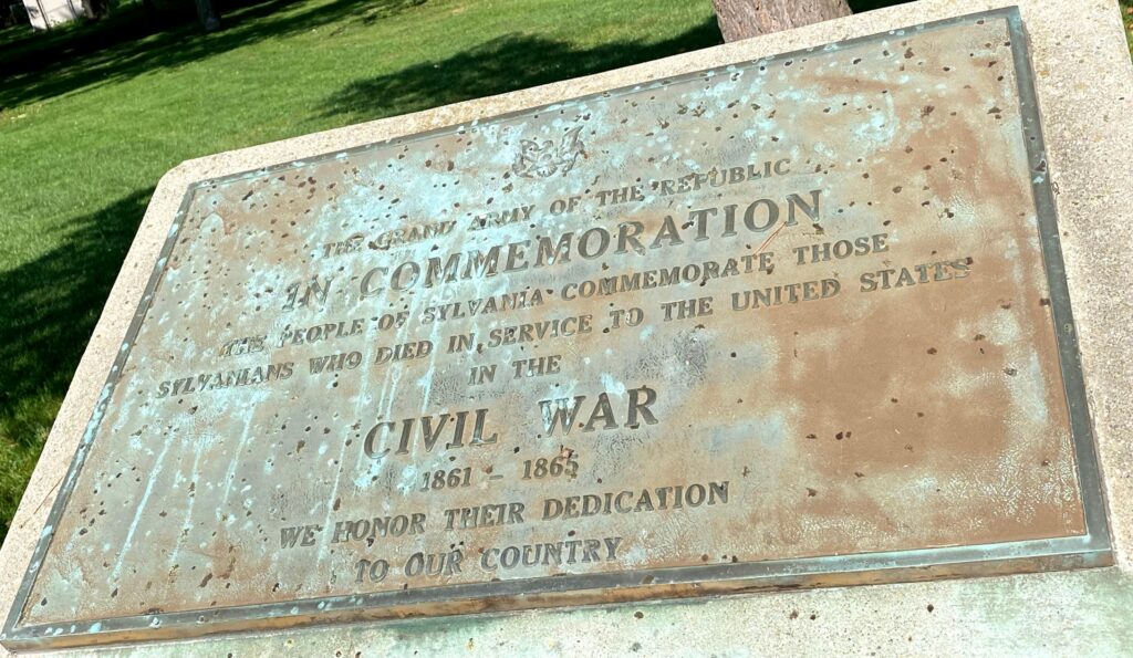 SYLVANIA CIVIL WAR MEMORIAL PLAQUE A