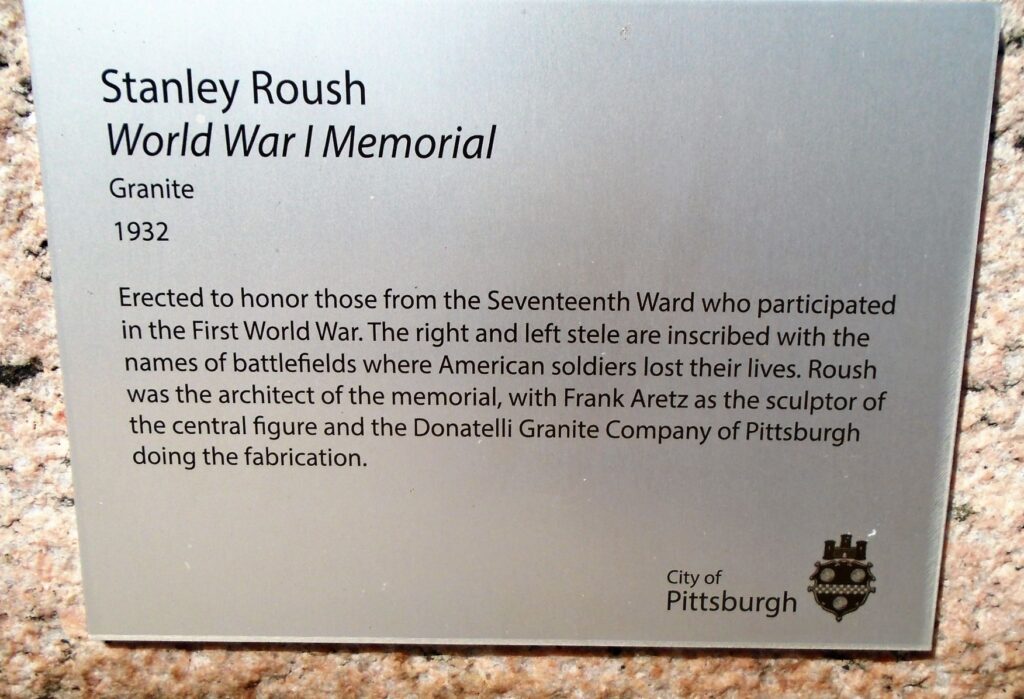 SEVENTEENTH WARD WORLD WAR MEMORIAL PLAQUE
