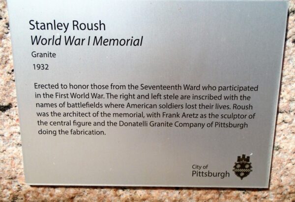 SEVENTEENTH WARD WORLD WAR MEMORIAL PLAQUE