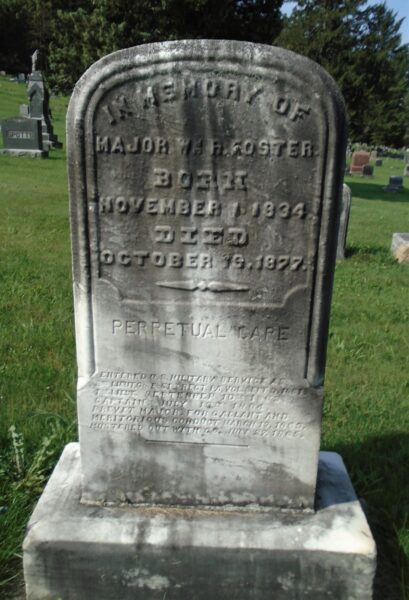 MAJOR WM. R. FOSTER WAR MEMORIAL CEMETERY STONE