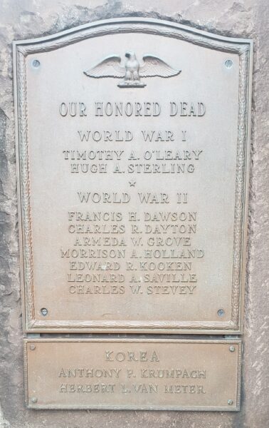 LUKE, MD OUR HONORED DEAD WAR MEMORIAL PLAQUE