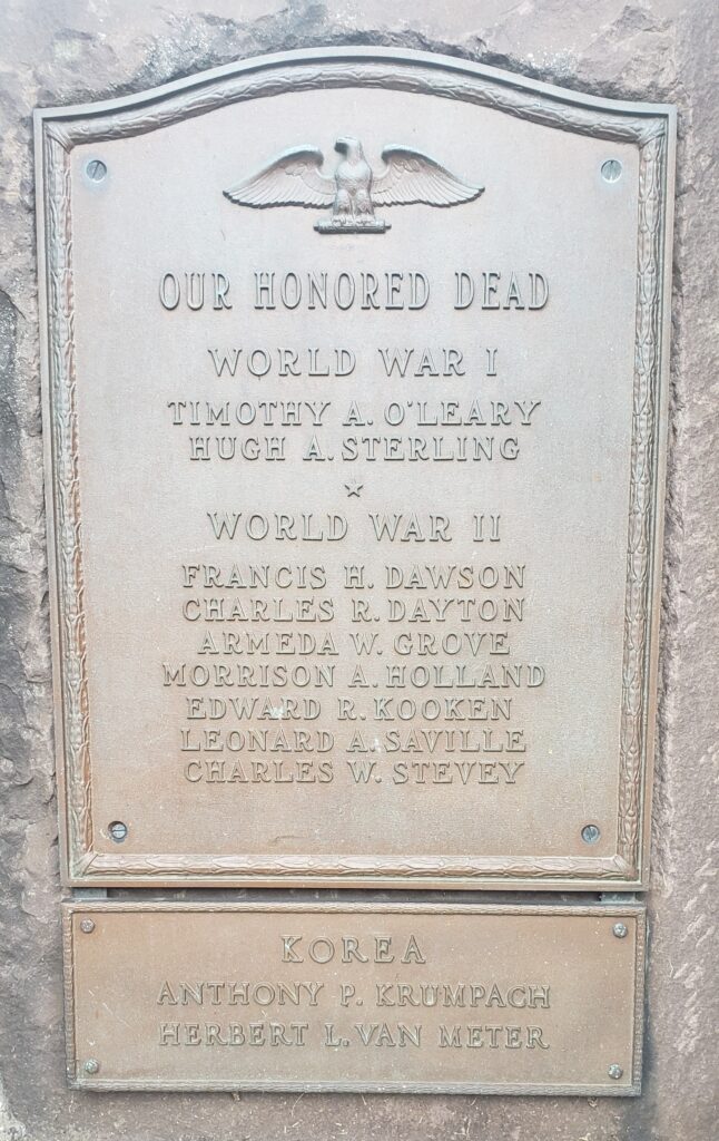 LUKE, MD OUR HONORED DEAD WAR MEMORIAL PLAQUE