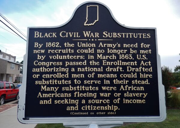 BLACK CIVIL WAR SUBSTITUES MEMORIAL MARKER FRONT