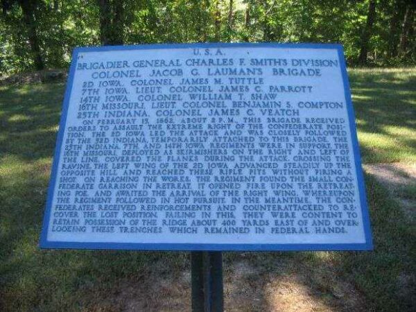 BRIGADIER GENERAL CHARLES F. SMITH’S DIVISION MEMORIAL PLAQUE