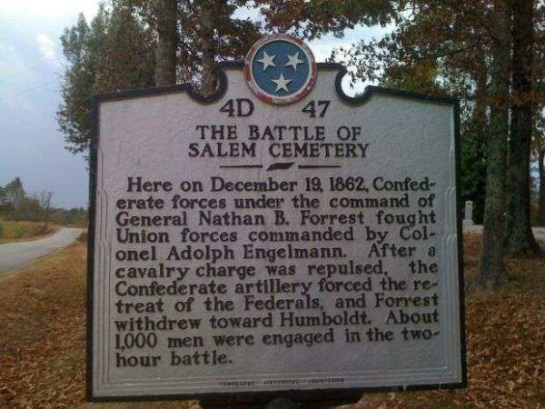 THE BATTLE OF SALEM CEMETERY WAR MEMORIAL MARKER