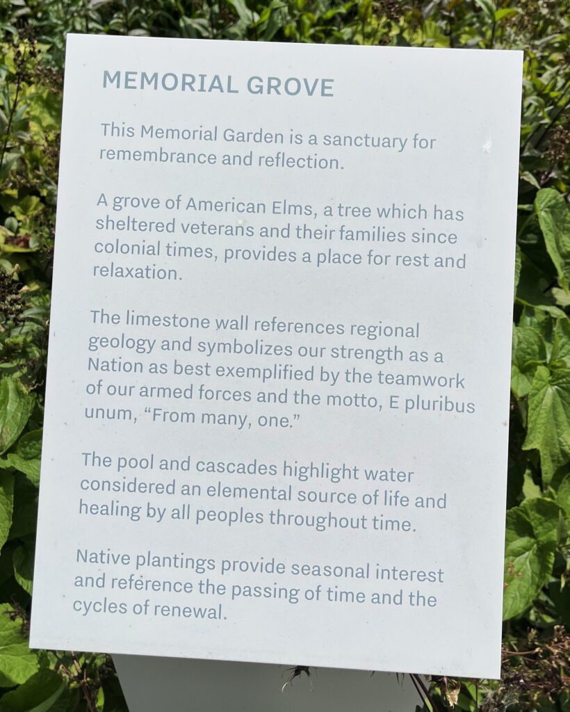MEMORIAL GROVE PLAQUE