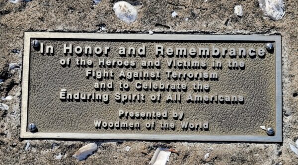 WOODMEN OF THE WORLD FIGHT AGAINST TERRORISM MEMORIAL PLAQUE MORRELLS INLET