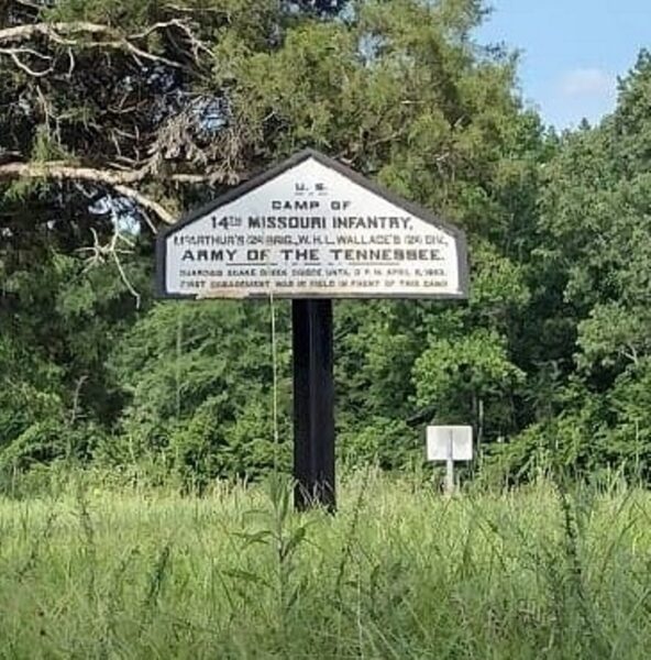 U.S. CAMP OF 14TH MISSOURI INFANTRY WAR MEMORIAL PLAQUE
