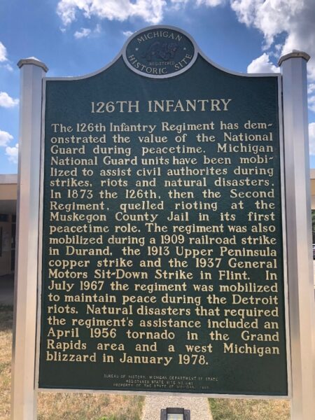126TH INFANTRY WAR MEMORIAL MARKER BACK