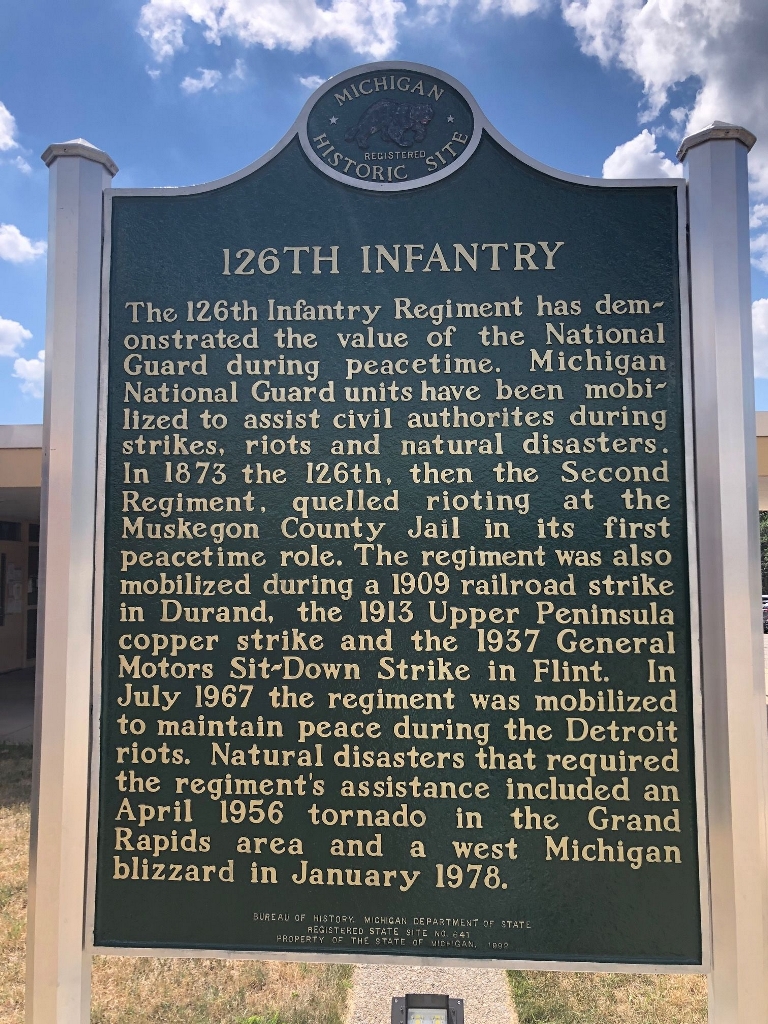 126TH INFANTRY WAR MEMORIAL MARKER BACK