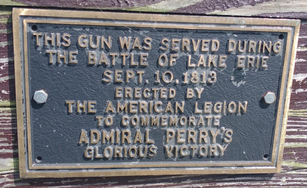 BATTLE OF LAKE ERIE GUN MEMORIAL PLAQUE