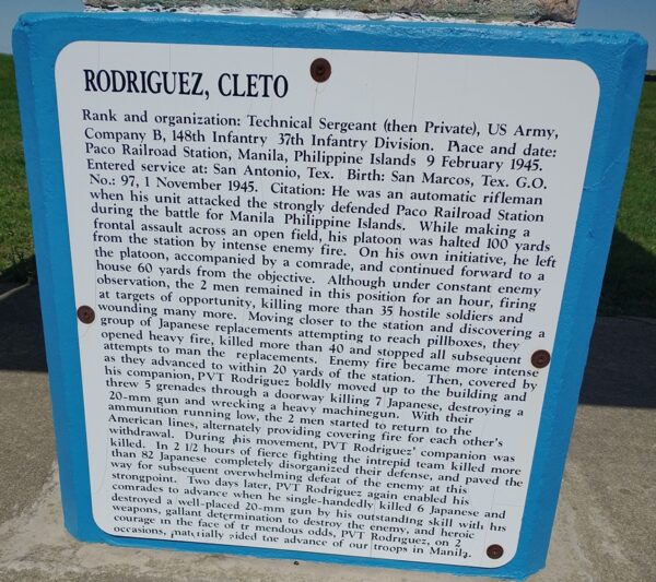 RODRIGUEZ RANGE WAR MEMORIAL PLAQUE B