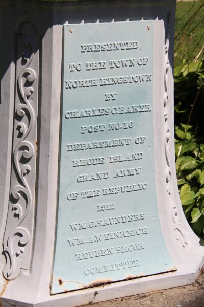 TOWN OF NORTH KINGSTOWN G.A.R. MEMORIAL DEDICATION STONE