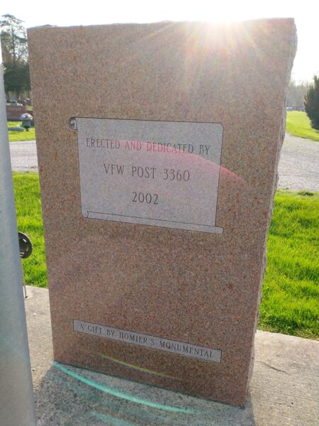 VFW POST 3360 VETERANS MEMORIAL BACK