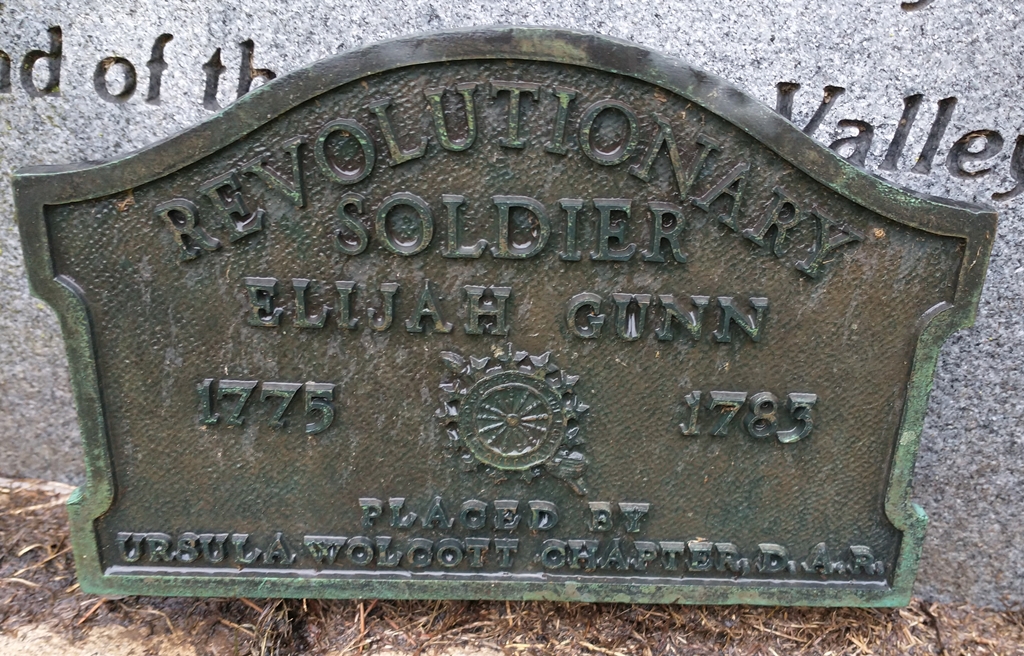 REVOLUTIONARY SOLDIER ELIJAH GUNN MEMORIAL PLAQUE