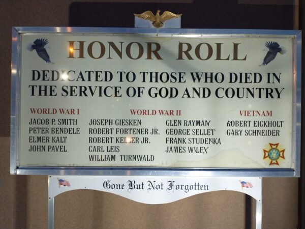 FORT JENNINGS HONOR ROLL MEMORIAL PLAQUE
