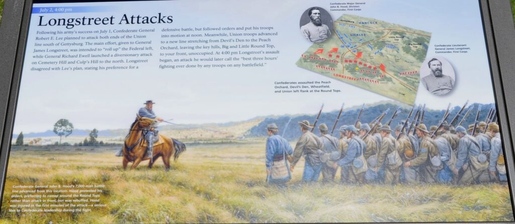 LONGSTREET ATTACKS WAR MEMORIAL PANEL