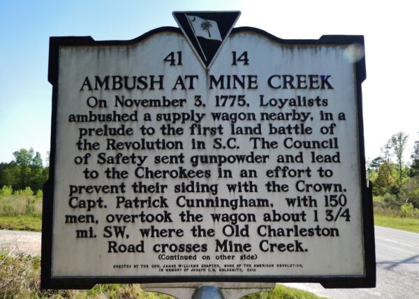 AMBUSH AT MINE CREEK WAR MEMORIAL MARKER FRONT