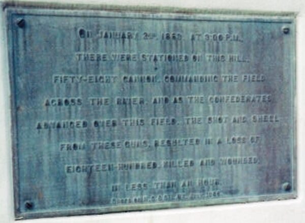 STONES RIVER ARTILLERY MEMORIAL PLAQUE