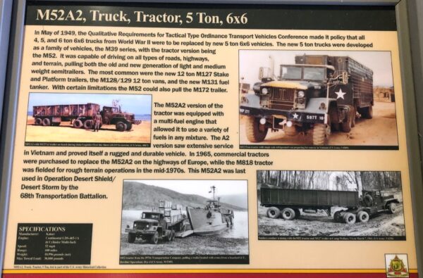 STARKE M52A2, TRUCK, TRACTOR, 5 TON, 6X6 MEMORIAL PANEL