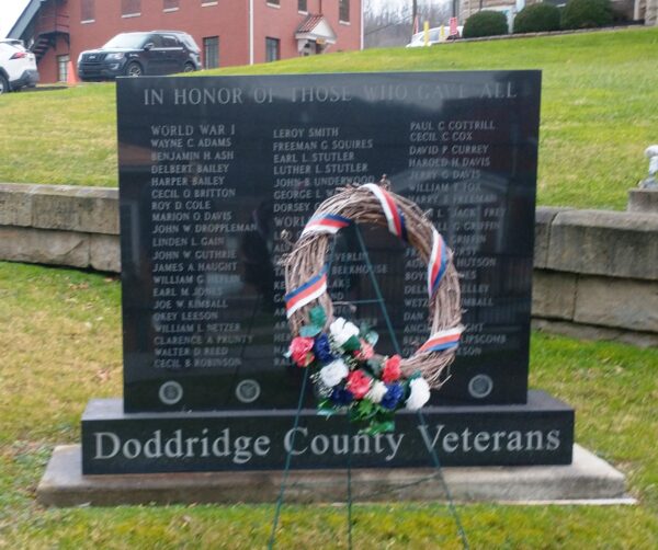 DODDRIDGE COUNTY VETERANS MEMORIAL FRONT