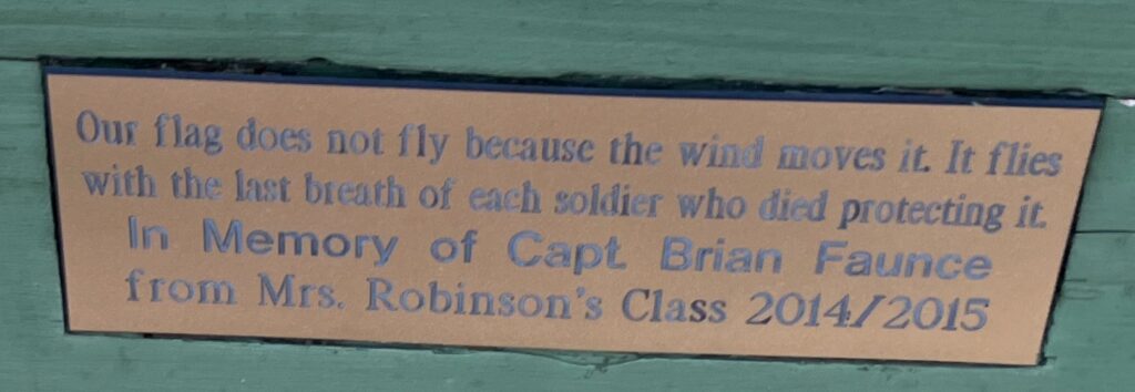 CITIZENS OF LOWER TOWNSHIP WORLD WAR II MEMORIAL BENCH PLAQUE A