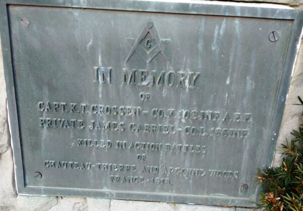 AMERICAN LEGION POST NO. 21 WORLD WAR I MEMORIAL PLAQUE