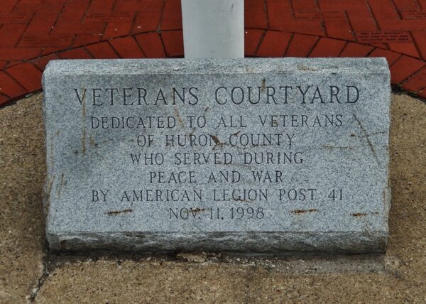 HURON COUNTY VETERANS COURTYARD WAR MEMORIAL STONE