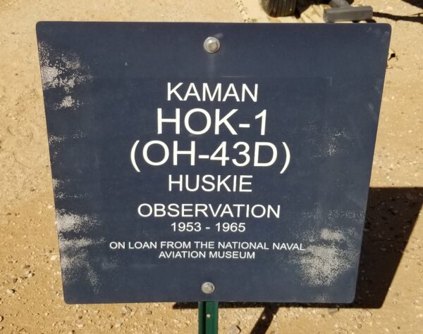 KAMAN HOK-1 (OH-43D) HUSKIE MEMORIAL PLAQUE