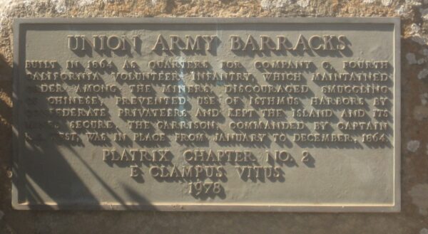 UNION ARMY BARRACKS MEMORIAL PLAQUE